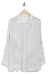 Max Studio Stripe Long Sleeve Button-up Shirt In Gray