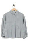 Max Studio Stripe Popover Top