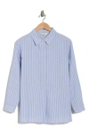 Max Studio Stripe Popover Tunic In Blue