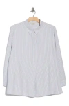 Max Studio Stripe Popover Tunic In Gray