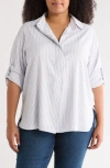 Max Studio Stripe Popover Tunic In Whbrblst