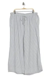 Max Studio Stripe Pull-on Wide Leg Pants In Gray