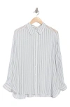 Max Studio Stripe Roll Sleeve Button-up Shirt
