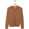 Max Studio Stripe Sharkbite Sweater In Vicuna