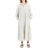 Max Studio Stripe Tiered Maxi Shirtdress In Olive/white Stripe
