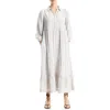 Max Studio Stripe Tiered Maxi Shirtdress In Taupe/black/white Stripe