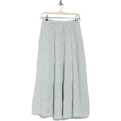 Max Studio Stripe Tiered Maxi Skirt