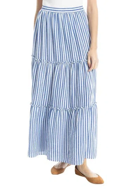 Max Studio Stripe Tiered Maxi Skirt