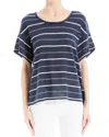 Max Studio Stripe Top In Blue