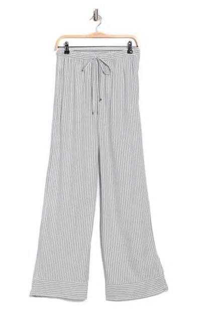 Max Studio Stripe Wide Leg Pull-on Pants In Gray