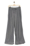 Max Studio Stripe Wide Leg Pull-on Pants In Gray