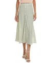 Max Studio Stripe Button Front Maxi Skirt In Green
