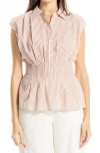 Max Studio Striped Cap Sleeve Shirt In Multi