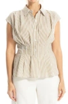 Max Studio Striped Cap Sleeve Shirt In Multi