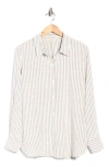 Max Studio Striped Long Sleeve Button Front Shirt In Multi