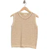 Max Studio Striped Sweater Tank In Husk / Terrine