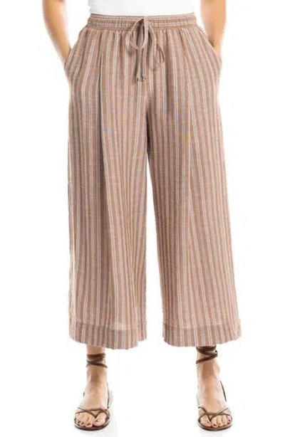 Max Studio Striped Wide Leg Gaucho Pants In Multi