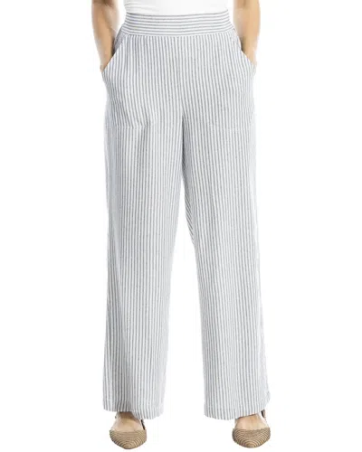 Max Studio Striped Wide Leg Pant In White