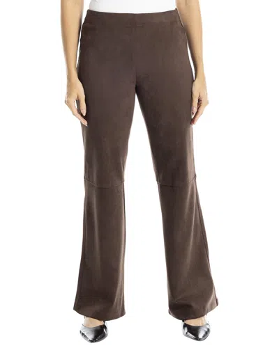 Max Studio Suede Bootcut Pant In Brown