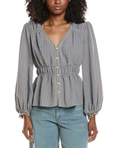 Max Studio Sweetheart Blouse In Blue