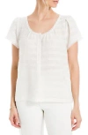Max Studio Swiss Dot Button Top In White