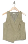 Max Studio Tailored Vest In Grey(sage)