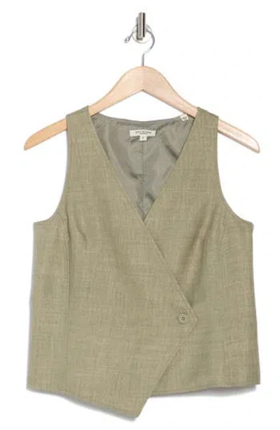 Max Studio Tailored Vest In Grey(sage)