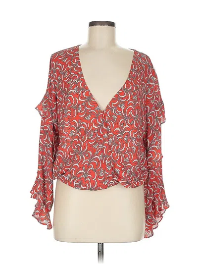 Pre-owned Max Studio Tank Top Red Plunge Neckline Tops