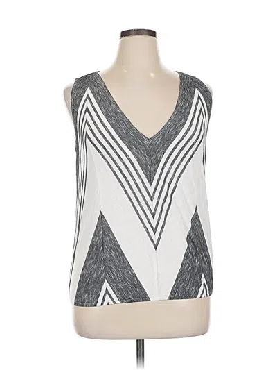 Pre-owned Max Studio Tank Top Silver Plunge Neckline Tops