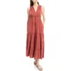 Max Studio Tassel Tie Maxi Dress In Red