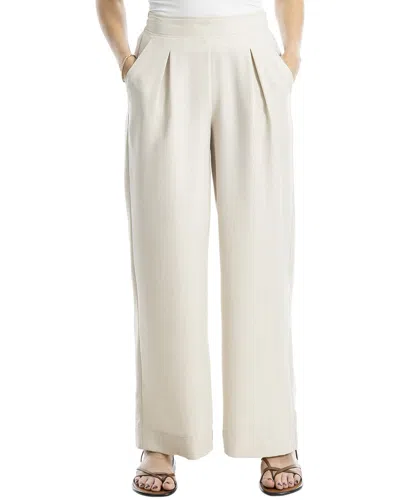 Max Studio Texture Woven Pleated Wide Leg Pant In Neutral