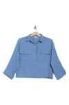 Max Studio Textured Collared Shirt In Blue