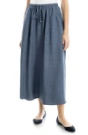 Max Studio Textured Crop Maxi Skirt In Blue