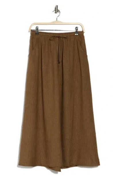 Max Studio Textured Crop Maxi Skirt In Brown