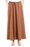 Max Studio Textured Crop Maxi Skirt In Chestnut