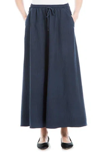 Max Studio Textured Crop Maxi Skirt In Heather Navy
