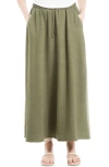 Max Studio Textured Crop Maxi Skirt In Heather Olive