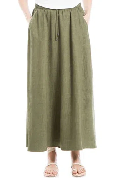 Max Studio Textured Crop Maxi Skirt In Heather Olive
