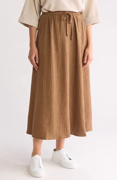 Max Studio Textured Crop Maxi Skirt In Heather Umber