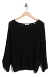 Max Studio Textured Dolman Sleeve Sweater In Black