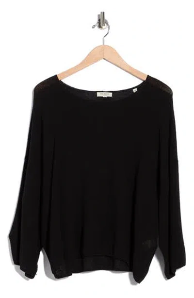 Max Studio Textured Dolman Sleeve Sweater In Black