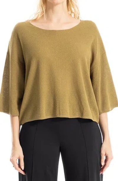 Max Studio Textured Dolman Sleeve Sweater In Brown