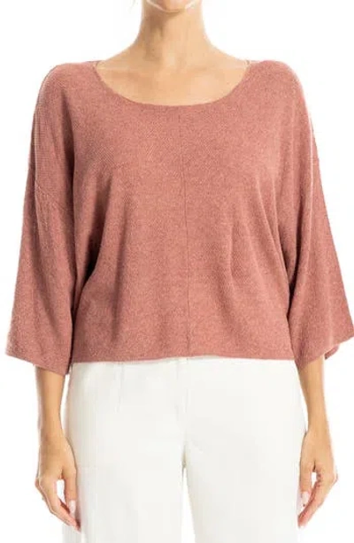 Max Studio Textured Dolman Sleeve Sweater In Pink