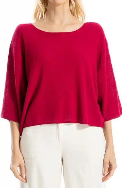 Max Studio Textured Dolman Sleeve Sweater In Hibiscus