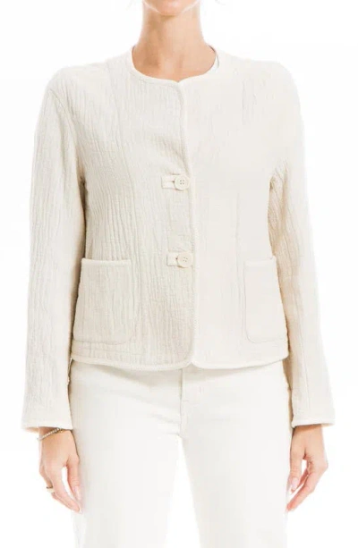 Max Studio Textured Double Weave Jacket In Natural
