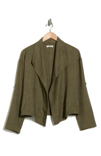 Max Studio Textured Drape Jacket In Green