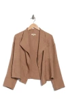 Max Studio Textured Drape Jacket In Brown