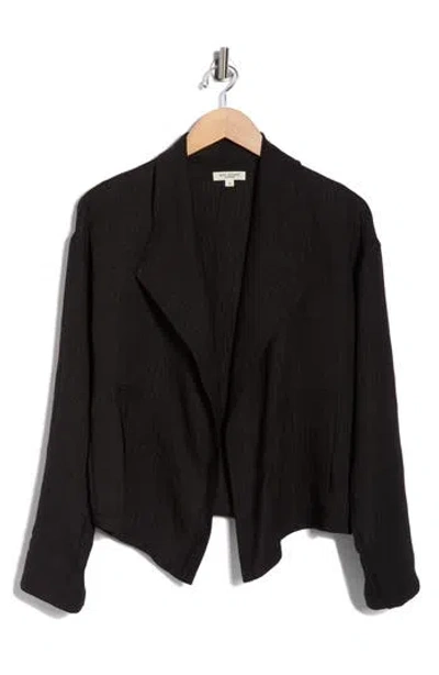 Max Studio Textured Drape Jacket In Black