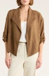 Max Studio Textured Drape Jacket In Brown