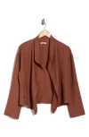 Max Studio Textured Drape Jacket In Brown